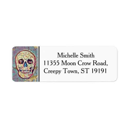 Persoonlijke aangepaste bloem suiker schedel Hallo Etiket (Voorkant)