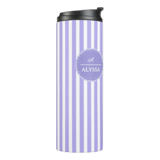 Persoonlijke aangepaste bloemenaam thermos mok