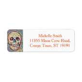 Persoonlijke aangepaste bloemensuiker-schedel Hall Etiket (Voorkant)