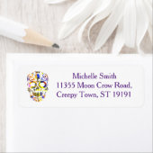 Persoonlijke aangepaste bloemensuiker schedel Hall Etiket (Insitu)