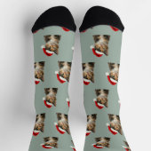 Persoonlijke Aangepaste Calico Kitty Kat Kerst  Sokken (Top)