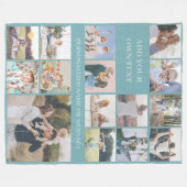 Persoonlijke aangepaste collage met 15 foto's fleece deken (Voorkant (Horizontaal))