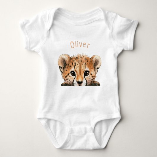 Persoonlijke Aangepaste Cute Baby Jachtluipaard Romper (Voorkant)