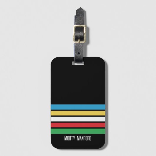 Persoonlijke Aangepaste Disability Pride Gestreept Bagagelabel (Voorkant (verticaal))