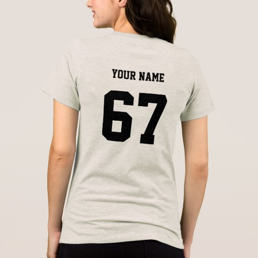 Persoonlijke Aangepaste Eerste Achternaam Sport Tri-Blend Shirt (Achterkant)
