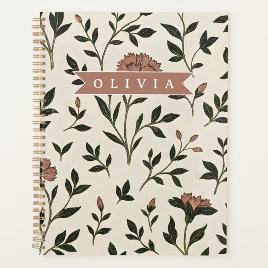Persoonlijke Aangepaste Elegante Neutrale Vintage Planner (Voorkant)