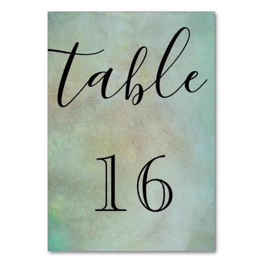 Persoonlijke Aangepaste Elegante Script Tafel  Kaart (Achterkant)