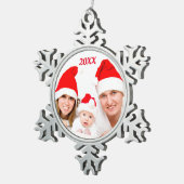 Persoonlijke aangepaste feestdag voor feestdagen tin sneeuwvlok ornament (Rechts)