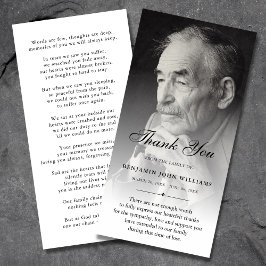 Persoonlijke aangepaste foto condoleance dank je w bedankkaart