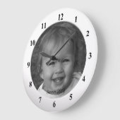 Persoonlijke Aangepaste foto en Witte Lijst Tekst Grote Klok (Hoek)
