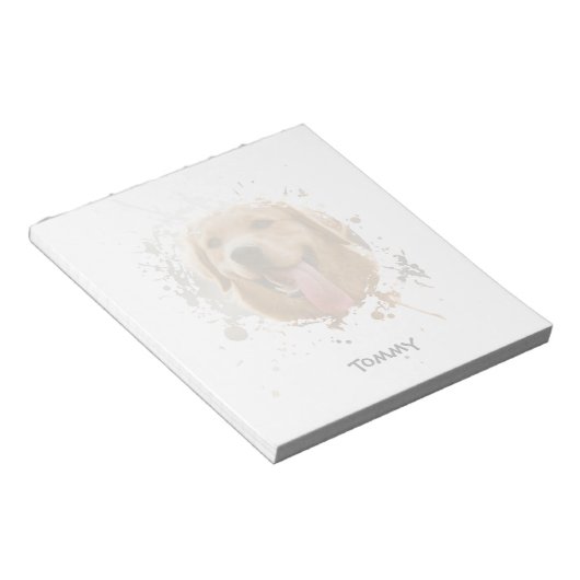 Persoonlijke aangepaste foto met naam notitieblok (Schuin)
