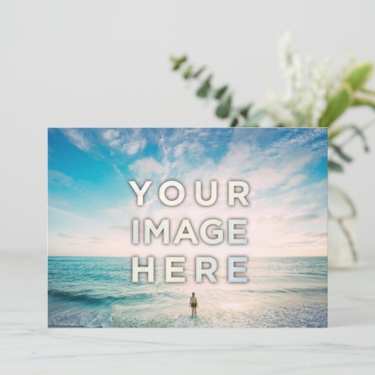 Persoonlijke aangepaste foto- of logokaarten kaart (Staand voorkant)