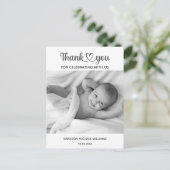 Persoonlijke Aangepaste Foto Pasgeboren Baby Bedan Briefkaart (Staand voorkant)