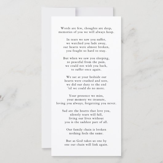 Persoonlijke Aangepaste foto Sympathie Bedankt voo (Achterkant)