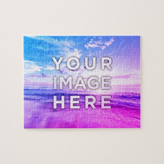 Persoonlijke aangepaste foto Vaporwave Legpuzzel (Horizontaal)