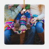 Persoonlijke aangepaste fotofeestdag kerstmis keramisch ornament (Achterkant)