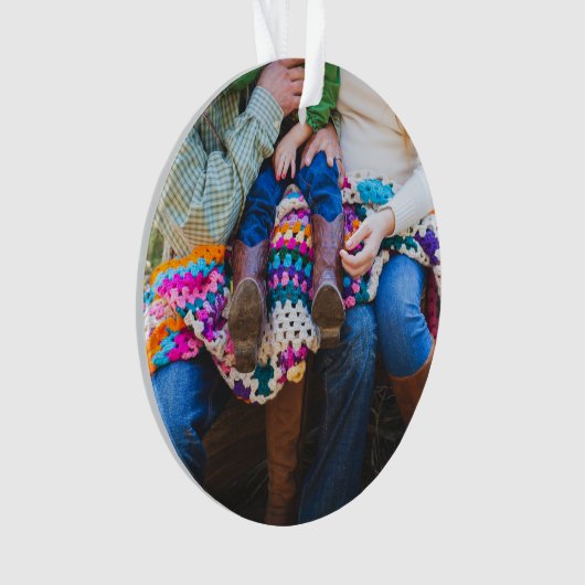 Persoonlijke aangepaste fotofeestdag kerstmis ornament (voorkant)