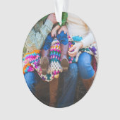 Persoonlijke aangepaste fotofeestdag kerstmis ornament (voorkant)