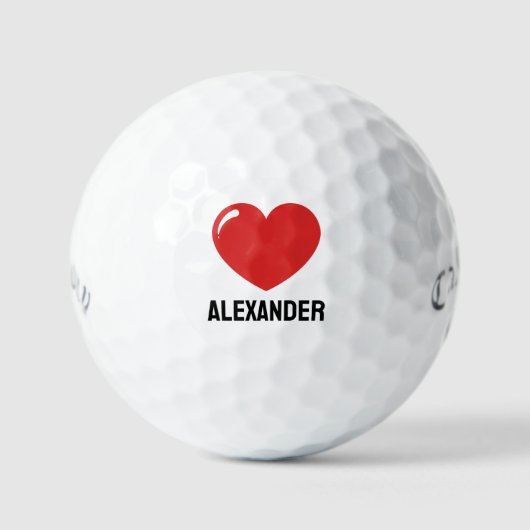Persoonlijke Aangepaste Golfer Callaway Hart Golfballen (Voorkant)