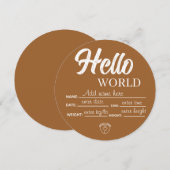 Persoonlijke aangepaste Hello World baby teken sja Kaart (Voorkant / Achterkant)
