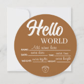 Persoonlijke aangepaste Hello World baby teken sja Kaart (Voorkant)