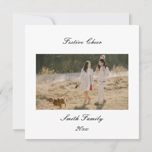 Persoonlijke Aangepaste Kerstgroeten voor Familie Feestdagenkaart (Voorkant)