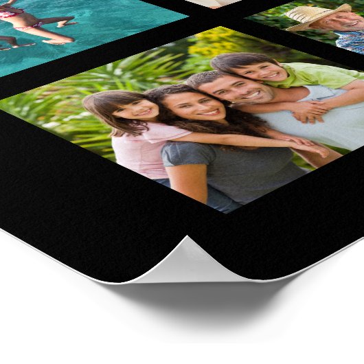 Persoonlijke aangepaste kleur 45 foto collage poster (Hoek)
