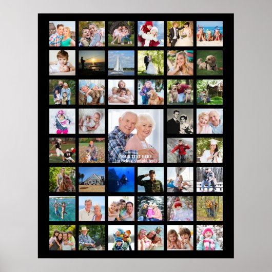 Persoonlijke aangepaste kleur 45 foto collage poster (Voorkant)