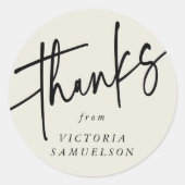 Persoonlijke aangepaste kleur Hartelijk dank Ronde Sticker (Voorkant)