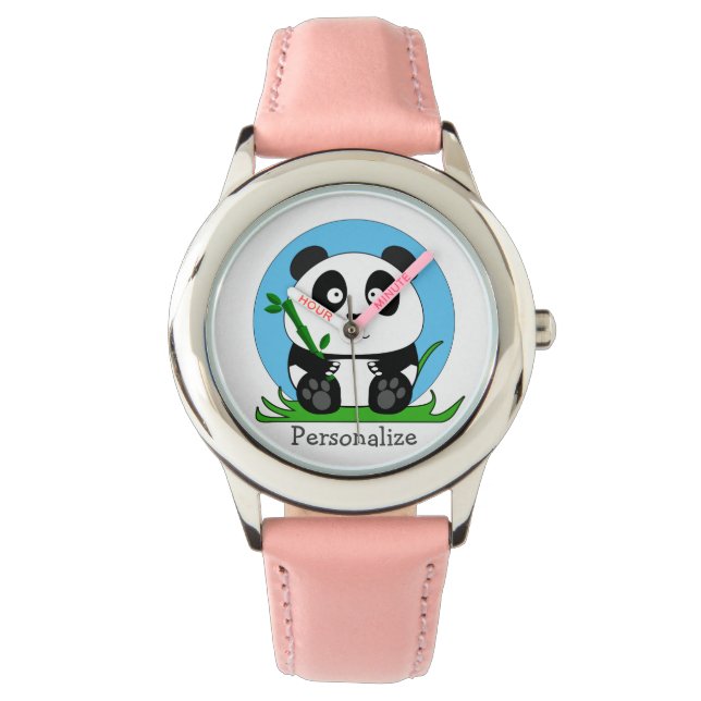 Persoonlijke Aangepaste Knuffel Panda Horloge (Voorkant)