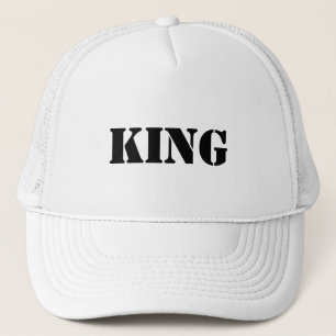 Persoonlijke Aangepaste Koning Tekst Witte Trucker Pet
