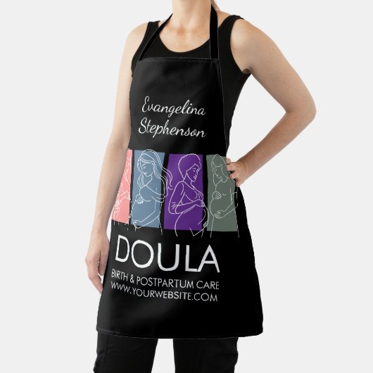 Persoonlijke aangepaste lijnkunst DOULA Schort (Insitu)