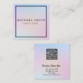 Persoonlijke Aangepaste Minimalistische Moderne QR Vierkante Visitekaartje (Voorkant / Achterkant)