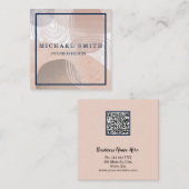 Persoonlijke Aangepaste Minimalistische Moderne QR Vierkante Visitekaartje (Voorkant / Achterkant)