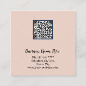 Persoonlijke Aangepaste Minimalistische Moderne QR Vierkante Visitekaartje (Achterkant)