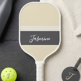 Persoonlijke aangepaste naam Boter Geel Grijs Pickleball Paddle