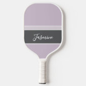 Persoonlijke aangepaste naam lavendel lila grijs pickleball paddle (Achterkant)