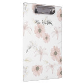 Persoonlijke aangepaste naam Leraar Roze bloemen Klembord (Rechts)