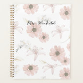 Persoonlijke aangepaste naam Leraar Roze bloemen Planner (Voorkant)