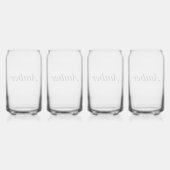 Persoonlijke Aangepaste Naam Minimaal Monogram Sti Blikvorm Glas (Achterkant)