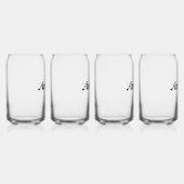 Persoonlijke Aangepaste Naam Minimaal Monogram Sti Blikvorm Glas (Rechts)