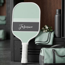 Persoonlijke aangepaste naam Mintgroen grijs Pickleball Paddle