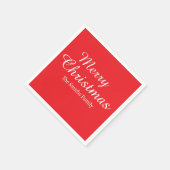 Persoonlijke Aangepaste Naam Moderne Prettig Kerst Servet (Hoek)
