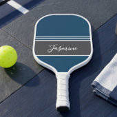 Persoonlijke aangepaste naam Teal Blue Gray Pickleball Paddle
