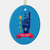 Persoonlijke aangepaste naam Vaderdag | kerstbal Keramisch Ornament (Rechts)