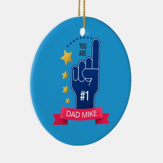 Persoonlijke aangepaste naam Vaderdag | kerstbal Keramisch Ornament (Rechts)