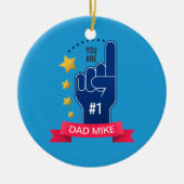 Persoonlijke aangepaste naam Vaderdag | kerstbal Keramisch Ornament (Voorkant)