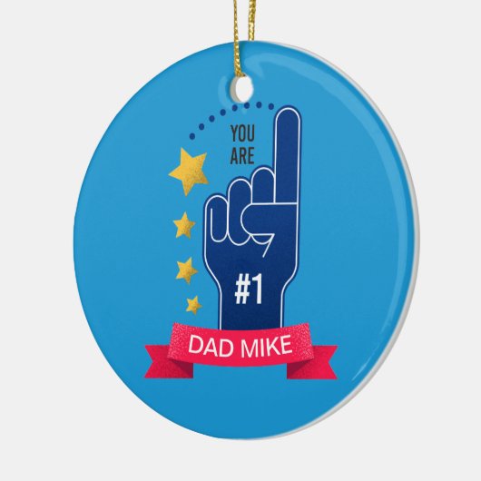Persoonlijke aangepaste naam Vaderdag | kerstbal Keramisch Ornament (Links)