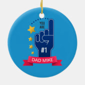 Persoonlijke aangepaste naam Vaderdag | kerstbal Keramisch Ornament (Achterkant)