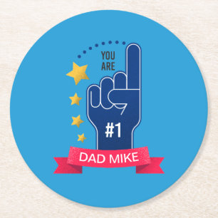 Persoonlijke aangepaste naam Vaderdag   Onderzette Ronde Kartonnen Onderzetter